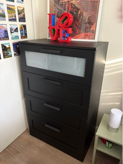 IKEA BRIMNES Black Frosted 4-Drawer Dresser