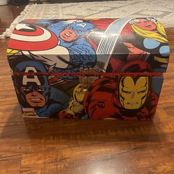 Marvel Comics Toy Chest Storage Spiderman Captain America Iron Man Thor Hulk 12"