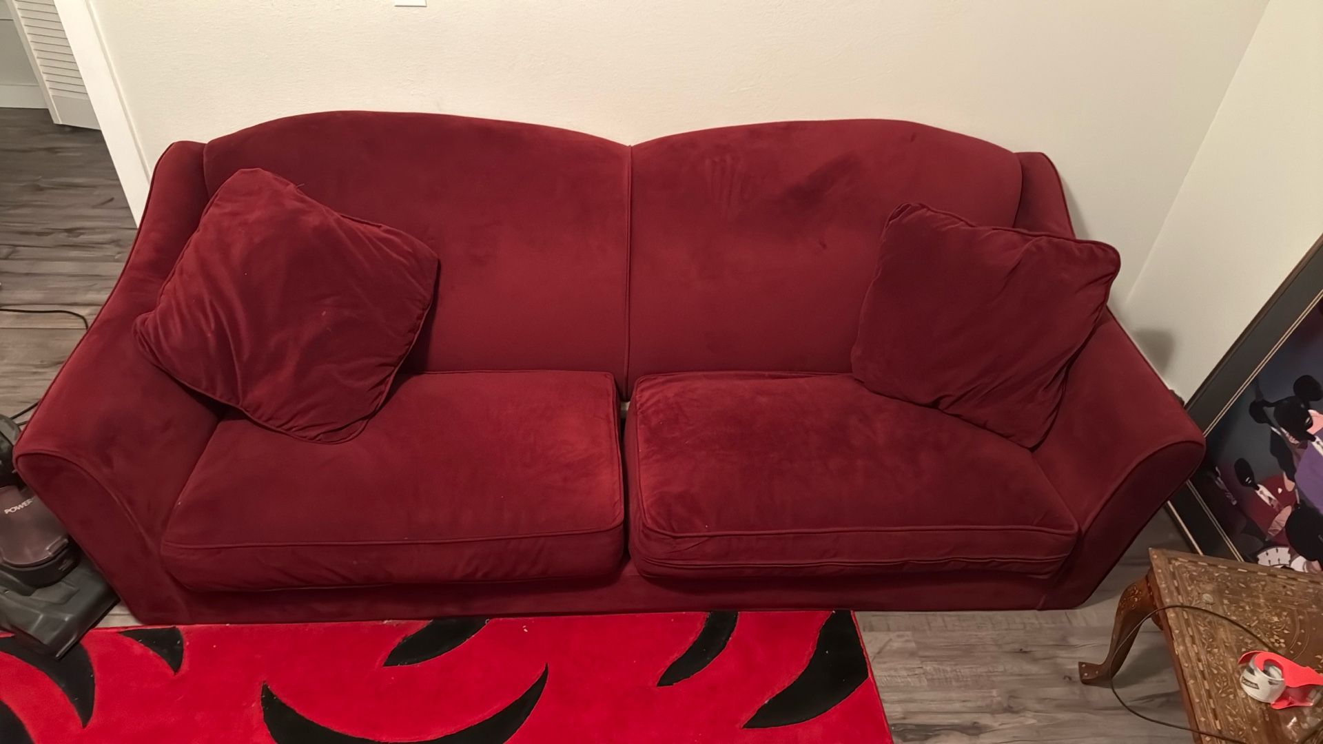 Suade Burgundy Couch