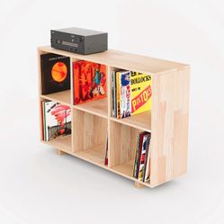 Stöff Mobel 3-Tier Record Storage & Bookshelf (Walnut)