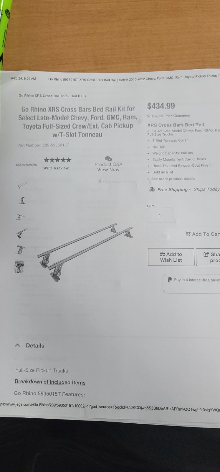 Rail Kit For Truck