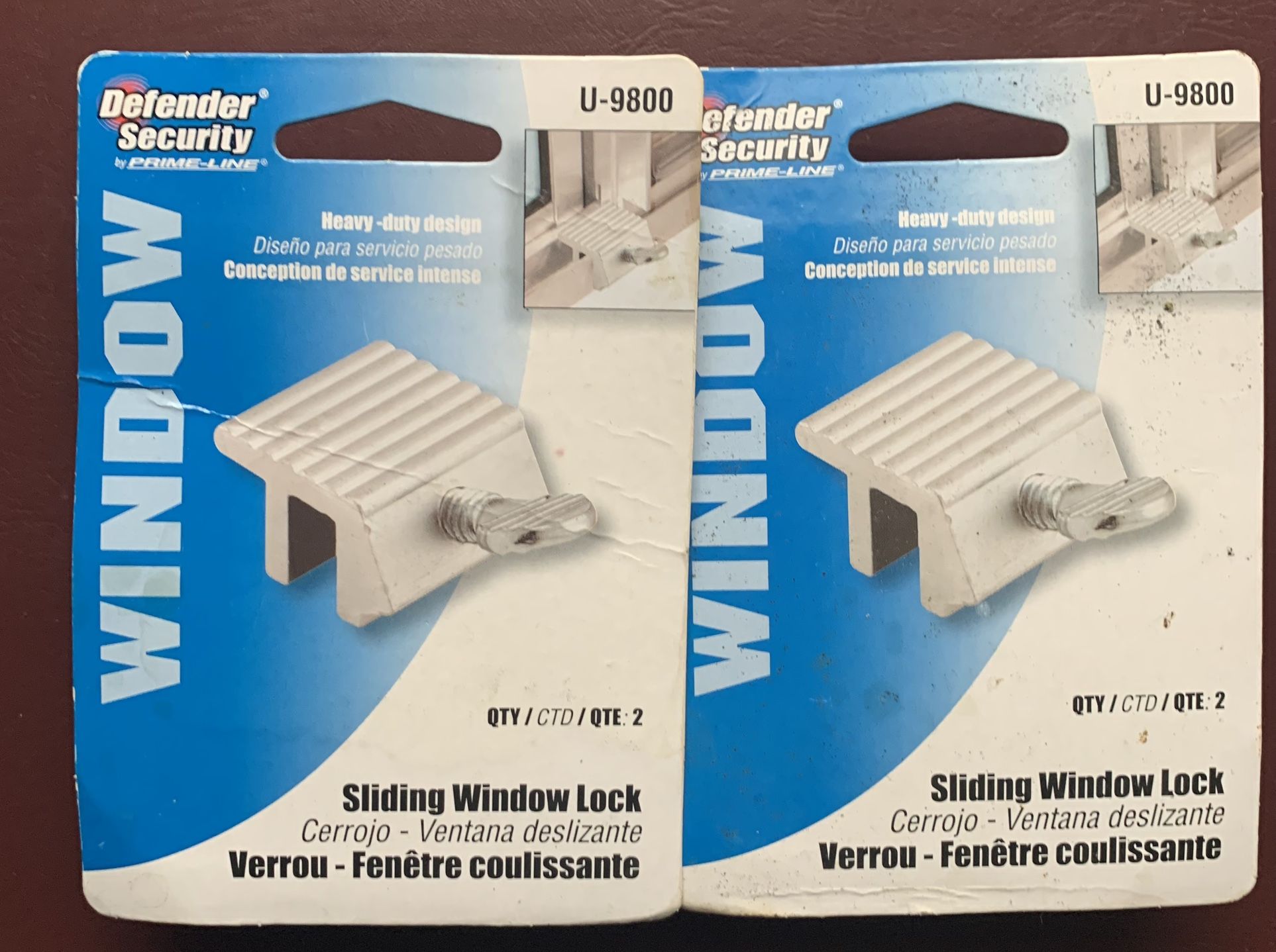 2X NEW Defender Sliding Window Door Lock Security U-9800 Heavy Duty 2-Packs