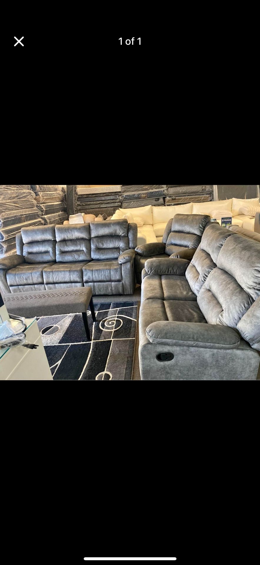 NEW 3 PIECE RECLINER SOFA & LOVESEAT & CHAIR