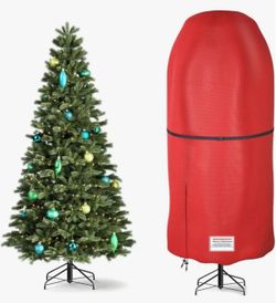 Brand New Upright Christmas Tree Storage Cover,tear Resistant For 9ft, Red-9ft