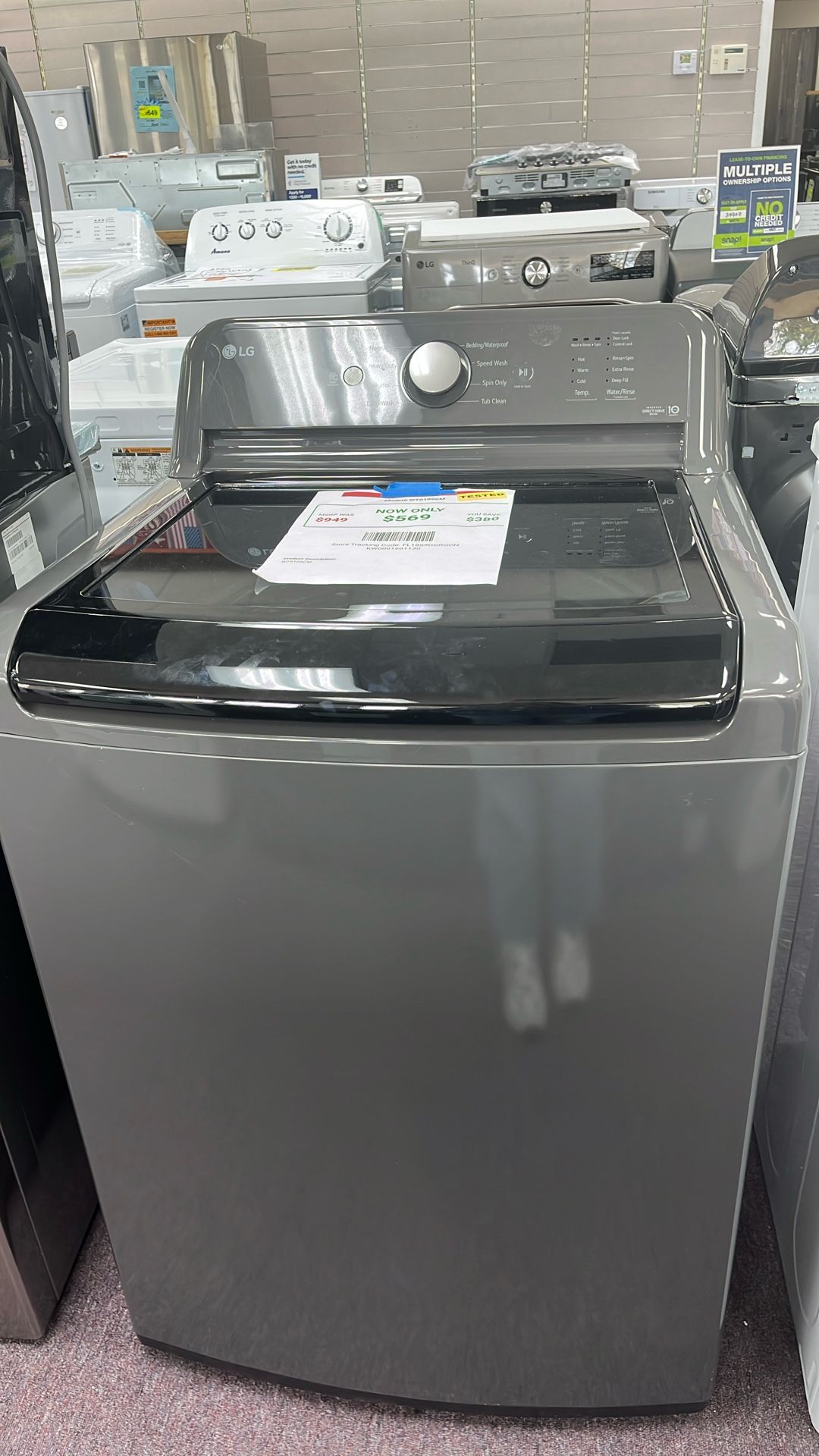 Washer Top Load Grey New Open Box Scratch And Dents