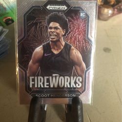 This is a rookie card or a prism 2023 Scott scoot Henderson fireworks