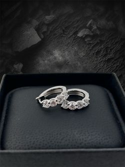 Diamond Earrings in 10k White Gold