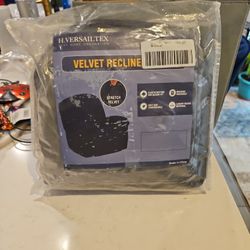 Dark  Gray/Silver Velvet Recliner Cover