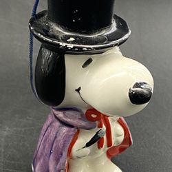 Vintage 1966 Ceramic Snoopy Magician Christmas Ornament 3” Tall Peanuts Retro