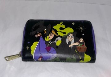 1 / 3 Loungefly Disney Snow White Seven Dwarfs Evil Queen Zip Around Wallet