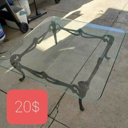 Glass Coffee Table 40" By 40" By 15" High