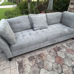 Sofa King Comfortable Used Cindy Crawford Gray Tufted Sofa Couch For Sale! Free Local Delivery 🚚 