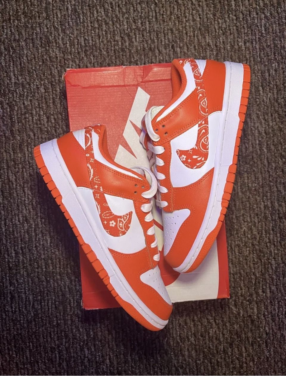 Nike Dunk Low Orange Paisley Sale in The NY - OfferUp