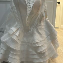 Satin White Dress  (strapless)