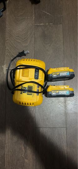 Dewalt power stack batteries and fast charger