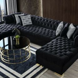 Sheffield Luxury Black Sectional

