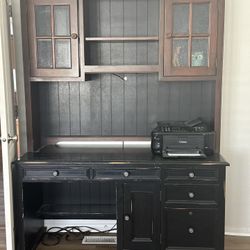 Solid Wood Desk And Shelf