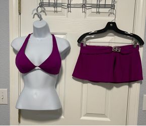 Victoria Secret Purple Halter Bikini Top and Catalina Skirt Set