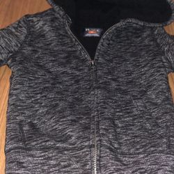 Toddler Boys Black Sherpa Zip Up Hoodie  5T