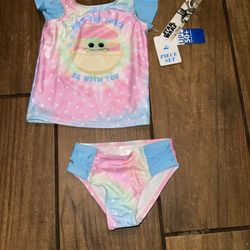 NWT Disney Baby Yoda Tankini Swimsuit Swim Bikini Toddler Girls 3T