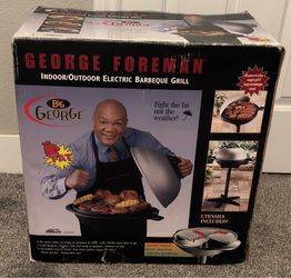 NEW GEORGE FOREMAN Indoor/ Outdoor Standing Electric BBQ Grill