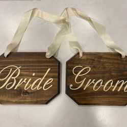 Bride And Groom Wedding Signs