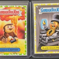 GPK - #25b PLANE SNACK PETE (Yellow Parallel) & #80a CURIOUS CATER (Green Par.)