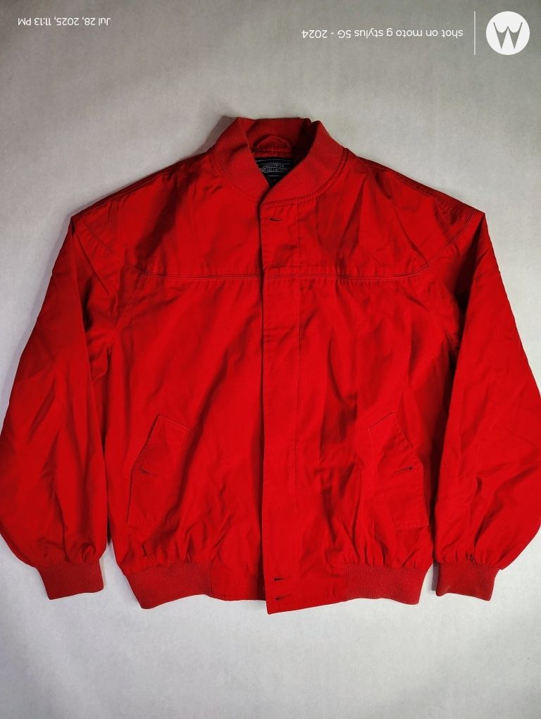 VTG Holiday Red Mervyns Mens Collection Lined Airvent Bomber Nylon Jacket Large