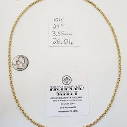 10k Gold 24" Hermes Link Chain