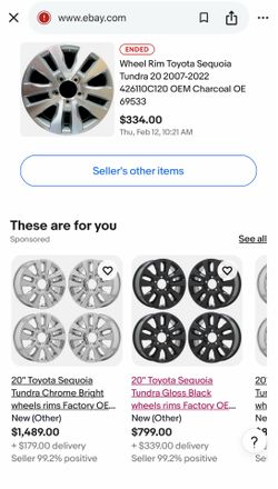 20” OEM Toyota SUV Rims - Set of 4