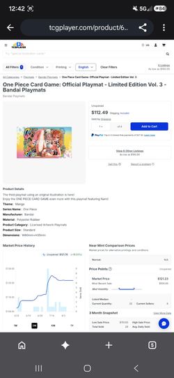 One piece card game official playmat vol.3 sealed