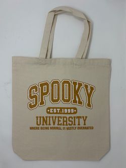 Halloween Spooky University Canvas Tote Bag