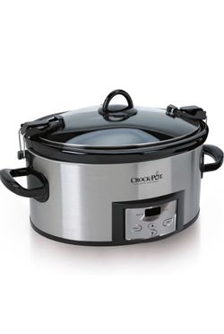 Crock-Pot 6 Quart Cook & Carry Programmable Slow Cooker with Digital Timer Stainless Steel (CPSCVC60