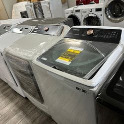 Samsung ivory washer and dryer set gas dryer new with warranty