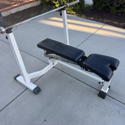  Weight Bench Bench Press, Barbell, Curl Bar,  Dumbbells, Weights, Rowing Machine