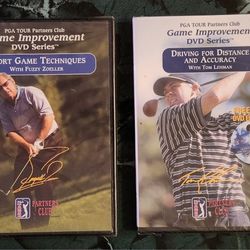 PGA TOUR PARTNERS CLUB With FUZZY ZOELLER & TOM LEHMAN 3 GOLF IMPROVEMENT DVDs