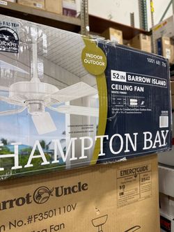 Hampton Bay Barrow Island 52 in. Indoor/Outdoor Wet Rated White Ceiling fan