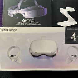Meta Quest 2 Resident Evil 4 VR Bundle 256GB With Stand and Battery Headstrap!