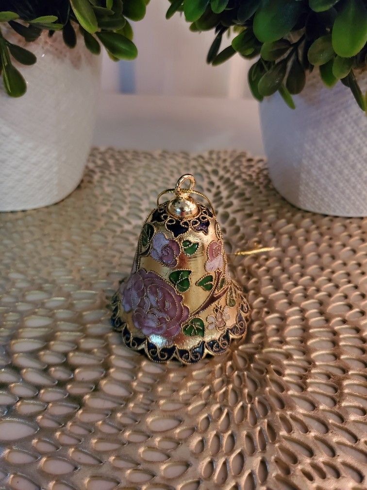 Cloisonne Gold Enamel Bell