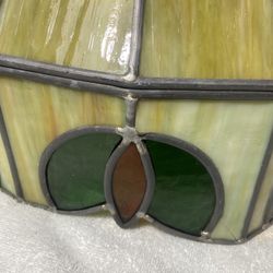 Antique Leaded Glass Chandelier 20th century Art Nouveau hanging glass shade