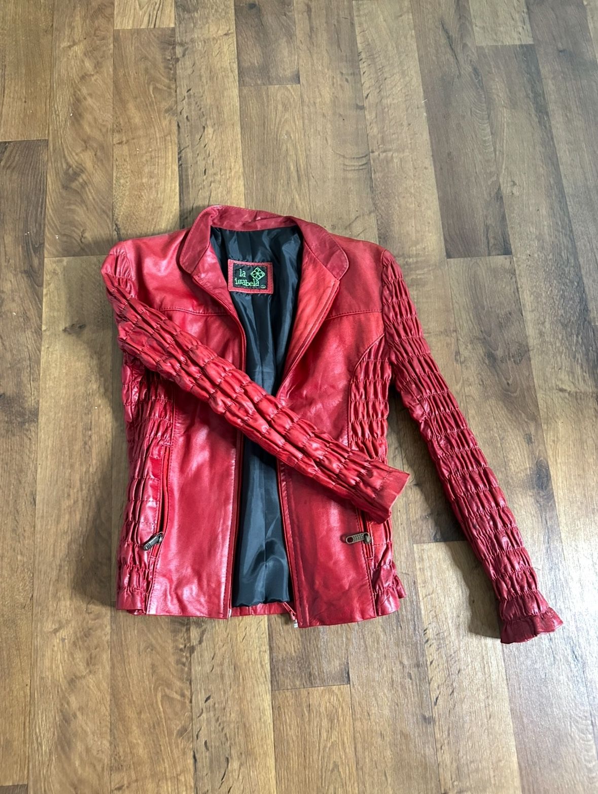 Red Leather Jacket / Size S