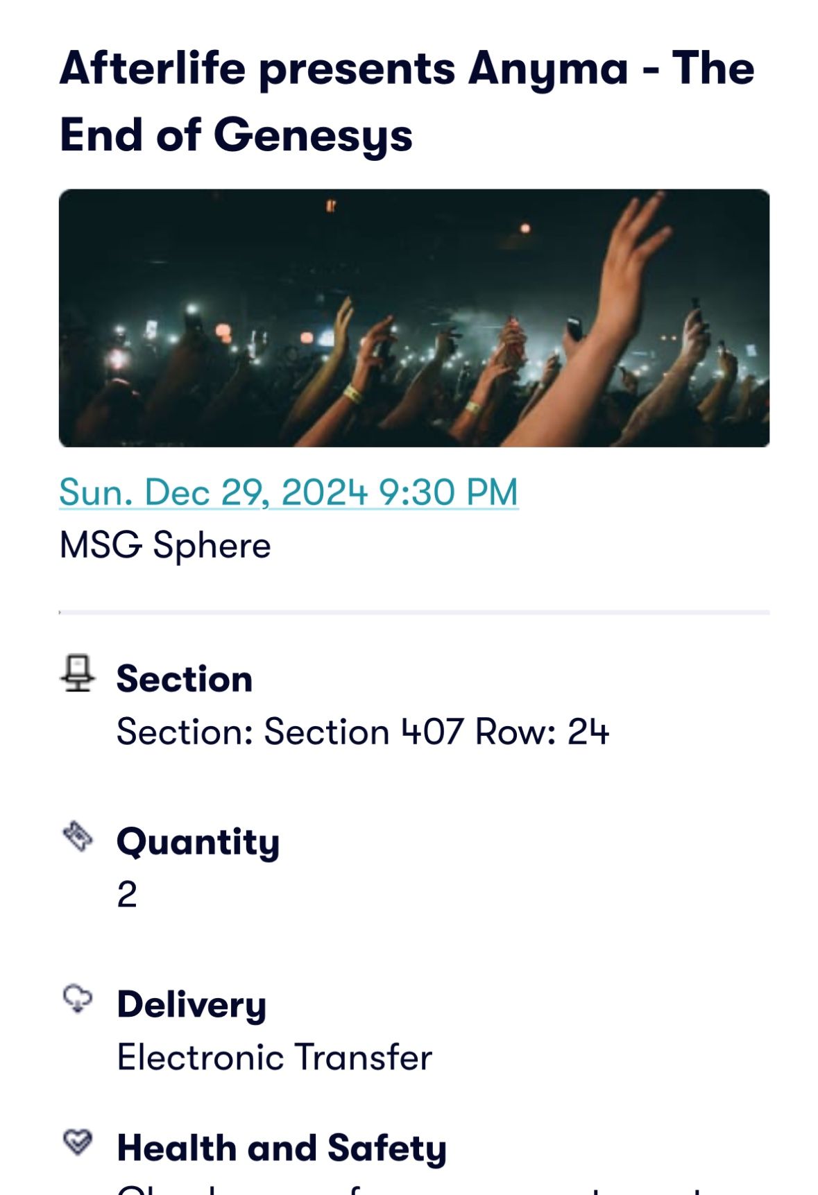 Anyma End Of Genesis Tickets To The Sphere Las Vegas
