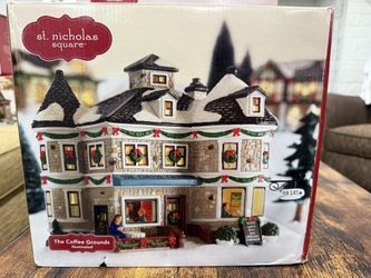 St. Nicholas Square 2010 The Coffee Grounds Christmas Village Lighted Building 