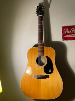 Vintage 1970s Epiphone FT-145 Texan MIJ Blue Label w/ Original Case
