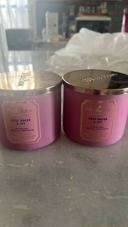 Bath & Body Works rose water & ivy candles