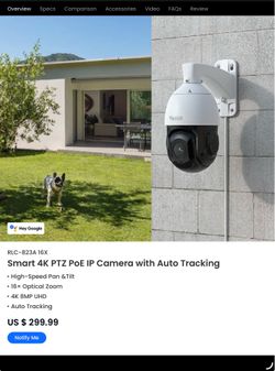 Reolink RLC-823A PoE 360 view PTZ with 16x zoom