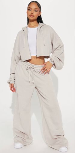 Cropped Zip-Up Hoodie and Sweatpants Set