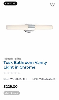 Modern Forms Tusk Bathroom Vanity Light Chrome