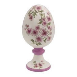 New Open Box 9.8 Inches Flower Centerpiece Table Decorations, Resin Round Egg Statue Floral Picture, Circle Desk Mantel Rustic Decor for Home