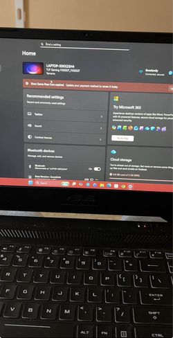Asus Tuf Gaming Laptop 250GB